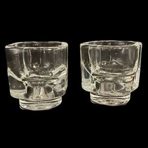 Fidenza Vitraria Italy Glass Votive Candle Holder Set